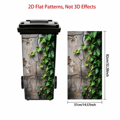 Garden Trash Can Stickers - Decorative Nature Bin Decals For Outdoor Yard & Patio
