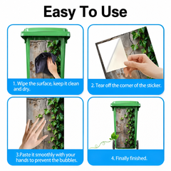 Garden Trash Can Stickers - Decorative Nature Bin Decals For Outdoor Yard & Patio