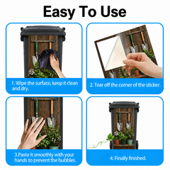Garden Shelf Trash Can Sticker - Decorative Potted Plant Bin Decal For Outdoor Yard & Patio